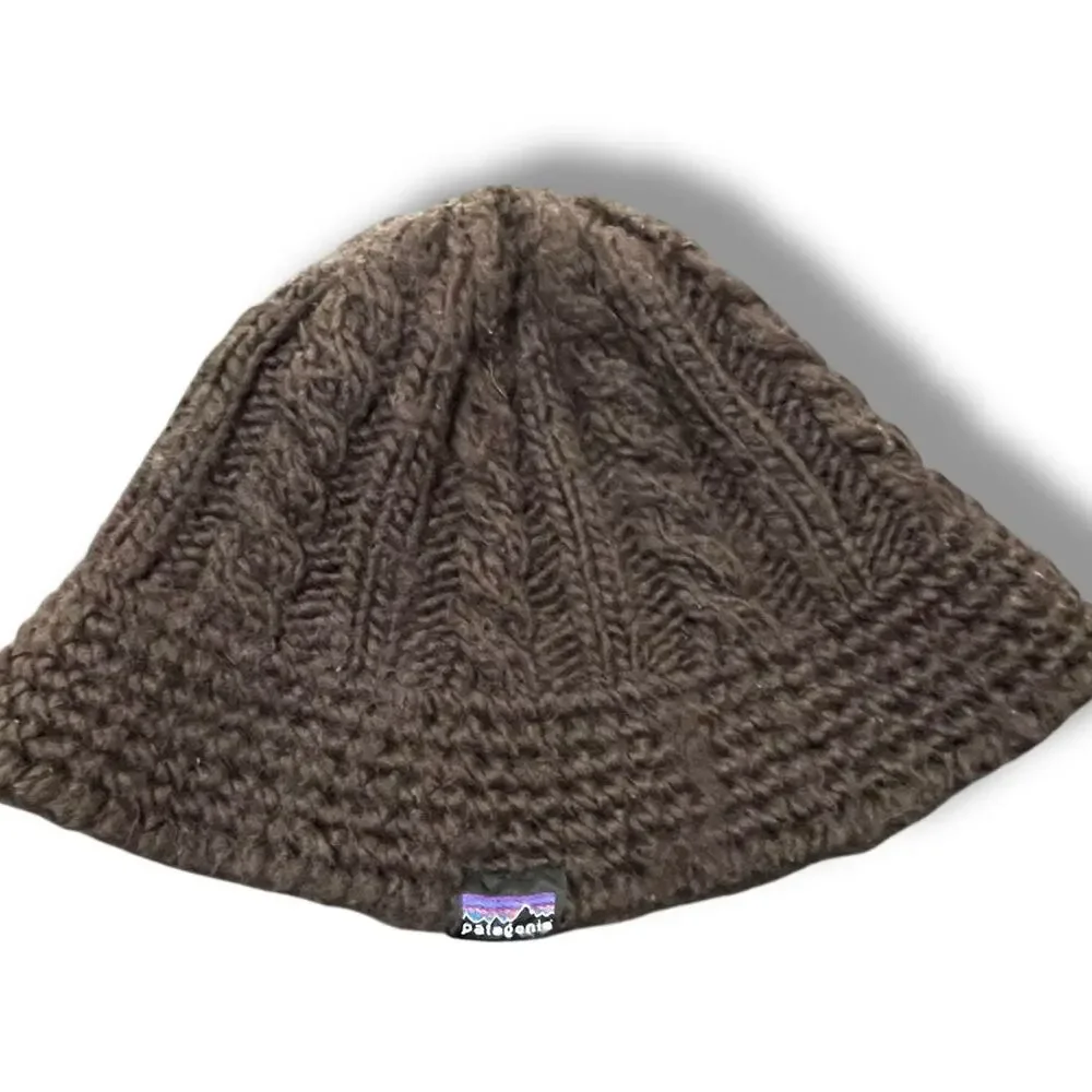 Patagonia Wool Blend Beanie Hat Brown Cable Knit Crochet Skull Cap 29045 Unisex